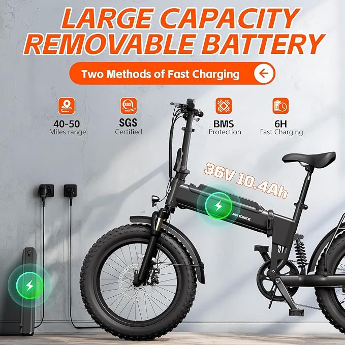 TST Electric Bike for Adults, 2000W Peak Motor E Bike with 48V Removable Battery, 65-120 Miles Range Electric Bicycle, 20 * 4" New All-Terrain Ebike with 7 Speeds, Full Suspension
