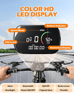 26" Electric Bike for Adults,1500W Peak Motor Electric Mountain Bike,UL 2849 Certified, 7-Speed Front Fork Suspension Ebike, LED Display,48V Internal Battery Commuter Ebike