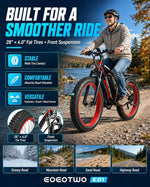 Electric Bike for Adults, 26" Fat Tire Ebikes, 48V 15Ah|20Ah
