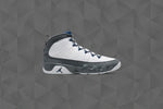 Air Jordan 9 Retro 'Flint Grey' - White/French Blue/Flint Grey