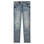 Purple Denim Mid Indigo Acid Bleach